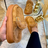 Chaussons d'intérieur/extérieur de voyage/vacances minimalistes unicolore en peluche à la mode