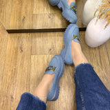 Chaussures / mocassins épaisses en PU pour femmes de style britannique à semelles épaisses