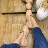 Chaussures / mocassins épaisses en PU pour femmes de style britannique à semelles épaisses